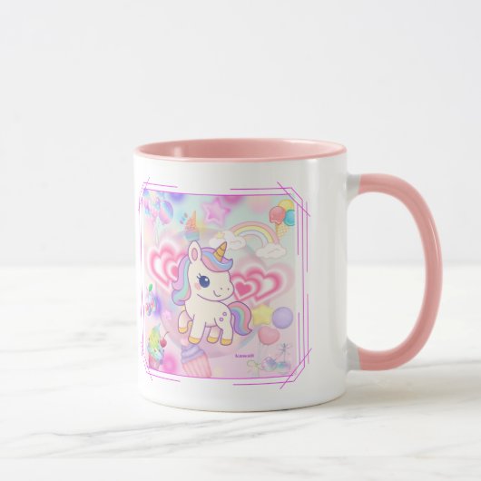 かわいいピンクのゆるふわユニコーン♡ TASSE (Rechts)