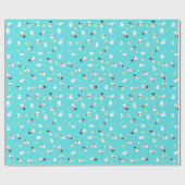 かわいいブルーのクリスマス スノーマン 子ども♡ GESCHENKPAPIER (Flach)