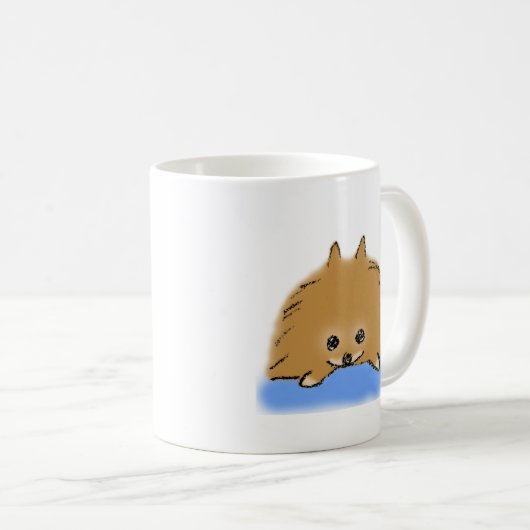 くつろぎポメラニアン KAFFEETASSE (VorderseiteRechts)