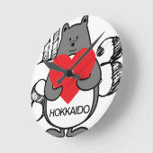 く ま ぺ ん ら ぶ 北 海 Liebe Hokkaido Runde Wanduhr (Winkel)