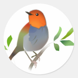 こまどりのイラストシール RUNDER AUFKLEBER