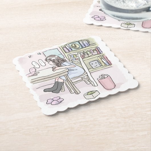 さいくさじ お部屋で机に向かう UNTERSETZER (angewinkelt)