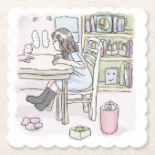 さいくさじ お部屋で机に向かう UNTERSETZER (Vorderseite)