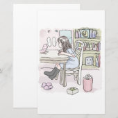 さいくさじ 机に向かう BRIEFPAPIER (Vorne/Hinten)