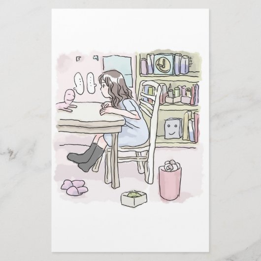 さいくさじ 机に向かう BRIEFPAPIER (Vorderseite)