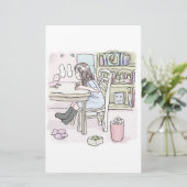 さいくさじ 机に向かう BRIEFPAPIER (Stehend Vorderseite)