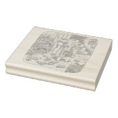 さなささじ  部屋の階段わきで屈んでたくさん落ちているゴミを拾う女性のイラスト GUMMISTEMPEL (Stempel)