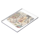 さなささじ 部屋の階段わきで屈んでたくさん落ちているゴミを拾う女性のイラスト NOTIZBLOCK (Linke Seite)