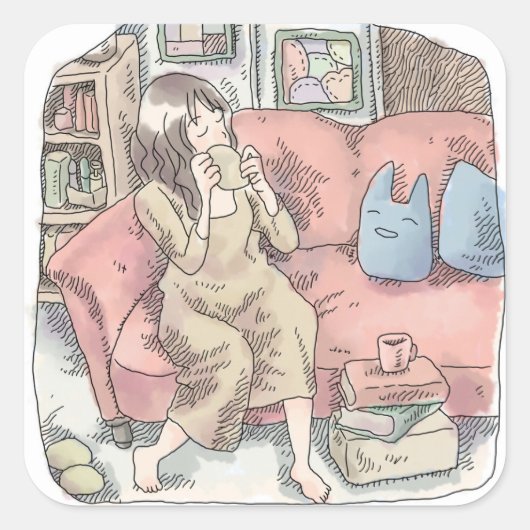 さなににじ QUADRATISCHER AUFKLEBER (Vorderseite)