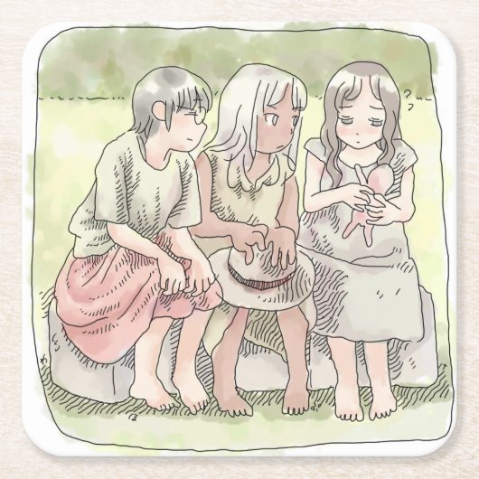 さなにやじ RECHTECKIGER PAPPUNTERSETZER (Vorderseite)