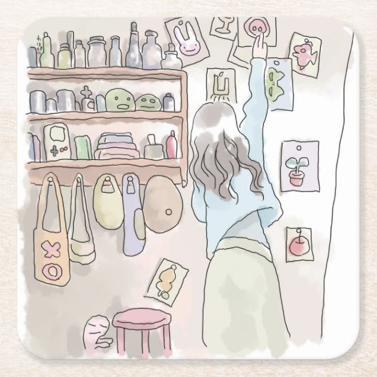 さにしなじ RECHTECKIGER PAPPUNTERSETZER (Vorderseite)