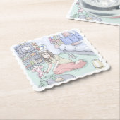 さにしれじ 緑のカーペットが敷いてある寝室でへたり込んでいる女性のイラスト UNTERSETZER (angewinkelt)