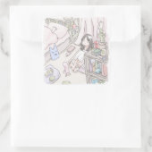 さににやじ QUADRATISCHER AUFKLEBER (Tasche)