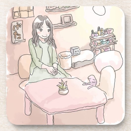 さにれいじ 淡い部屋と足の裏 GETRÄNKEUNTERSETZER (Vorderseite)