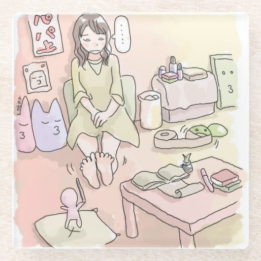 さにれさじ　淡いお部屋と足の裏 GLASUNTERSETZER (Vorderseite)