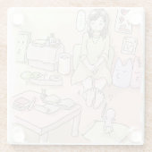 さにれさじ　淡いお部屋と足の裏 GLASUNTERSETZER (Rückseite)