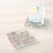 さにれさじ 淡いお部屋と足の裏 GLASUNTERSETZER (Schrägansicht)