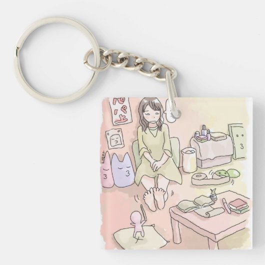 さにれさじ　淡いお部屋と足の裏 SCHLÜSSELANHÄNGER (Vorderseite)