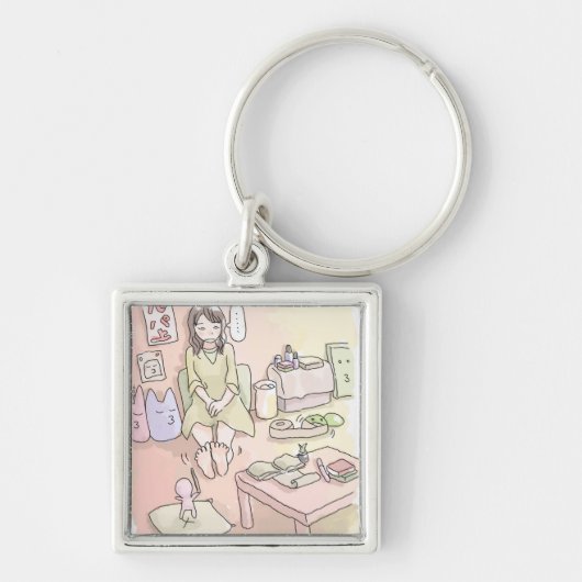 さにれさじ　淡いお部屋と足の裏 SCHLÜSSELANHÄNGER (Vorne)