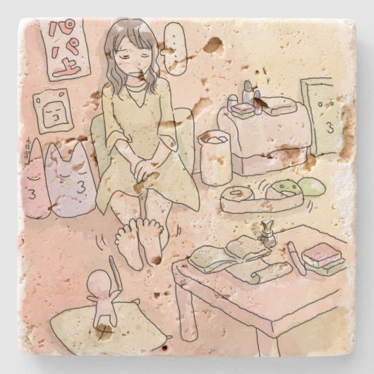 さにれさじ　淡いお部屋と足の裏 STEINUNTERSETZER (Vorderseite)