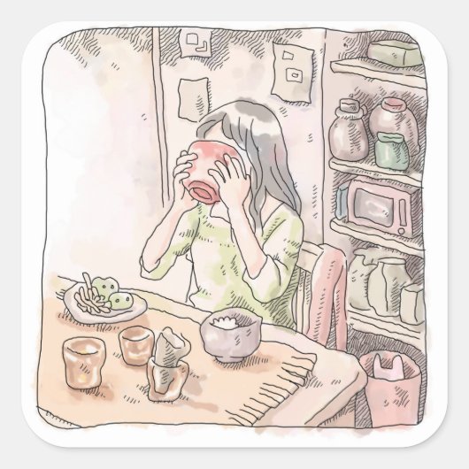 さむくごじ QUADRATISCHER AUFKLEBER (Vorderseite)