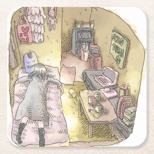 さやごさじ RECHTECKIGER PAPPUNTERSETZER (Vorderseite)