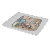 さやしくじ　衣類のかけてある部屋の座椅子に座ってテレビを見ながら靴下をはいている女性のイラスト SCHNEIDEBRETT (Ecke)