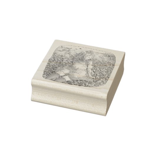 さやれむじ 秋の落ち葉の上に座る女性 GUMMISTEMPEL (Stempel)