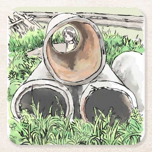 されなやじ RECHTECKIGER PAPPUNTERSETZER (Vorderseite)