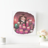 さ く に な じ QUADRATISCHE WANDUHR (Zuhause)