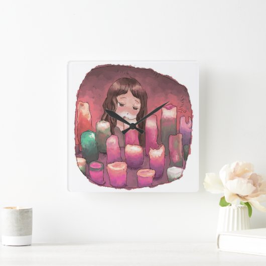 さ く に な じ QUADRATISCHE WANDUHR (Zuhause)