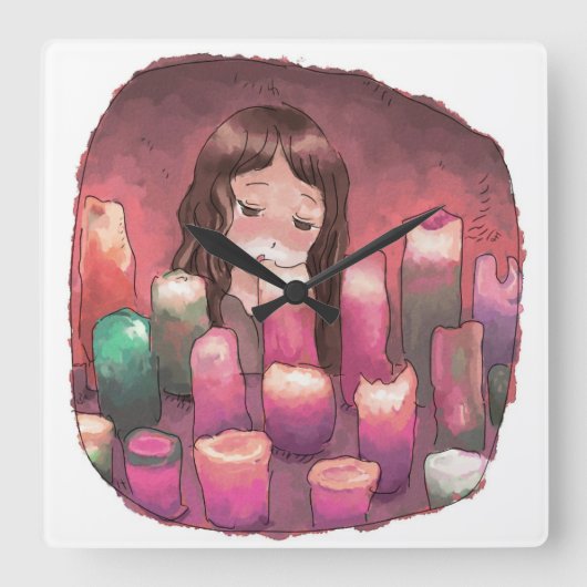 さ く に な じ QUADRATISCHE WANDUHR (Vorderseite)