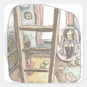 さ し や れ じ き 大 な die Nach茶 Quadratischer Aufkleber