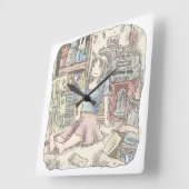 さ な ご さ じ QUADRATISCHE WANDUHR (Winkel)