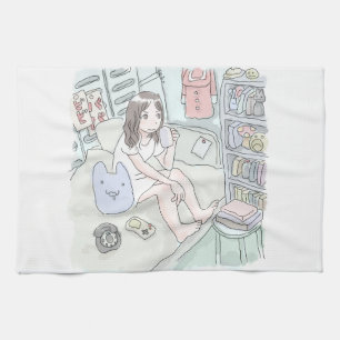 さ に さ な 水 じ 色 の vor お, wenn 部 die 屋, die の, die ベ, geschirrtuch
