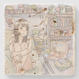 さ に さ む じ 水, 色 die の steinuntersetzer