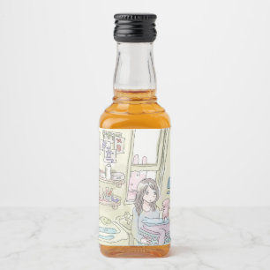 さ に し じ ご 色 黄, wenn い die T洗 Alkoholflaschenetikett