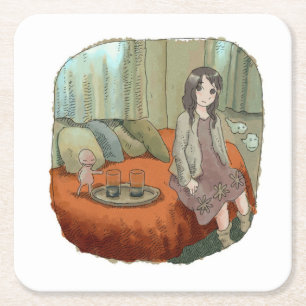 さ や く し じ RECHTECKIGER PAPPUNTERSETZER
