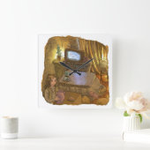 さ や や む じ QUADRATISCHE WANDUHR (Zuhause)