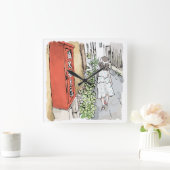 さ れ や む じ QUADRATISCHE WANDUHR (Zuhause)