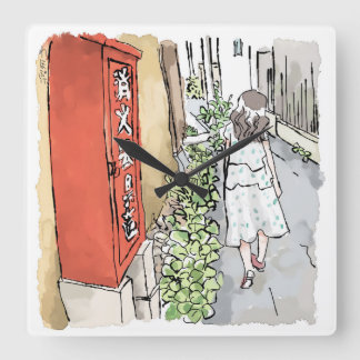 さ れ や む じ QUADRATISCHE WANDUHR