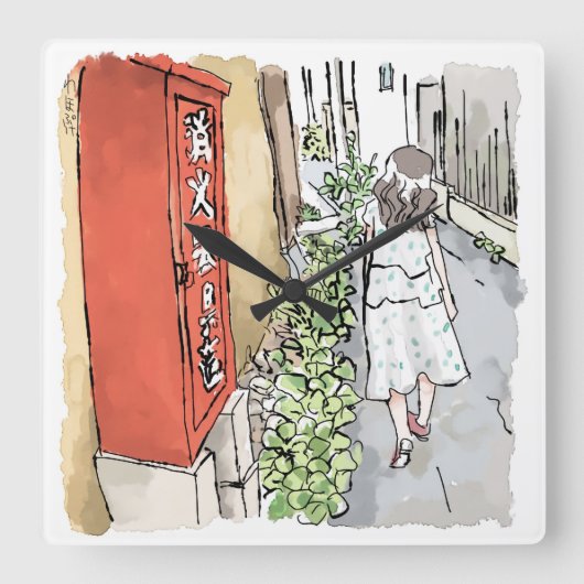 さ れ や む じ QUADRATISCHE WANDUHR (Vorderseite)