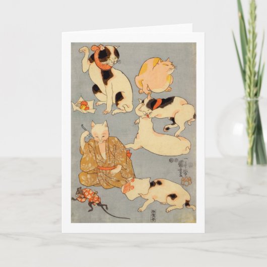 たとえ尽の内 (下), 国芳 japanische Katzen (3), Kuniyoshi, Karte (Vorderseite)