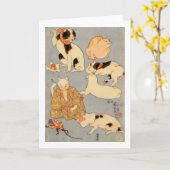 たとえ尽の内 (下), 国芳 japanische Katzen (3), Kuniyoshi, Karte (Gelbe Blume)