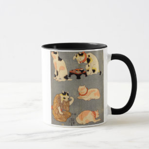 たとえ尽の内 （中）, 国芳 japanische Katzen (2), Kuniyoshi, Tasse
