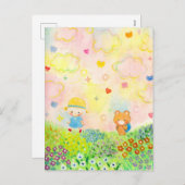 どこかへ FEIERTAGSPOSTKARTE (Vorne/Hinten)