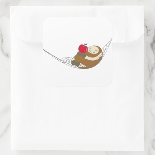 なまけたろうステッカー たろう QUADRATISCHER AUFKLEBER (Tasche)