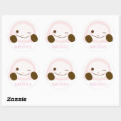 なまけたろう(ピンク)ラージシール RUNDER AUFKLEBER (Blatt)