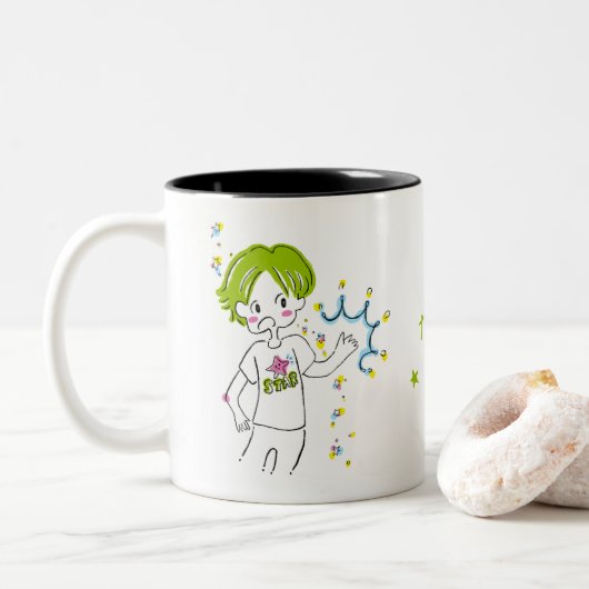 なんでやねん!!ボーイ、渾身のつっこみ ZWEIFARBIGE TASSE (Mit Donut)