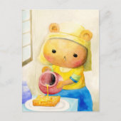 はちみつをそそぐくまさん FEIERTAGSPOSTKARTE (Vorderseite)